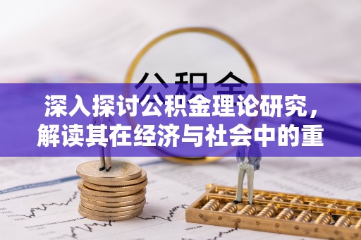 宜良深入探讨公积金理论研究，解读其在经济与社会中的重要角色