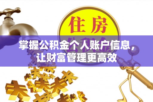 宜良掌握公积金个人账户信息，让财富管理更高效