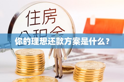 宜良你的理想还款方案是什么？